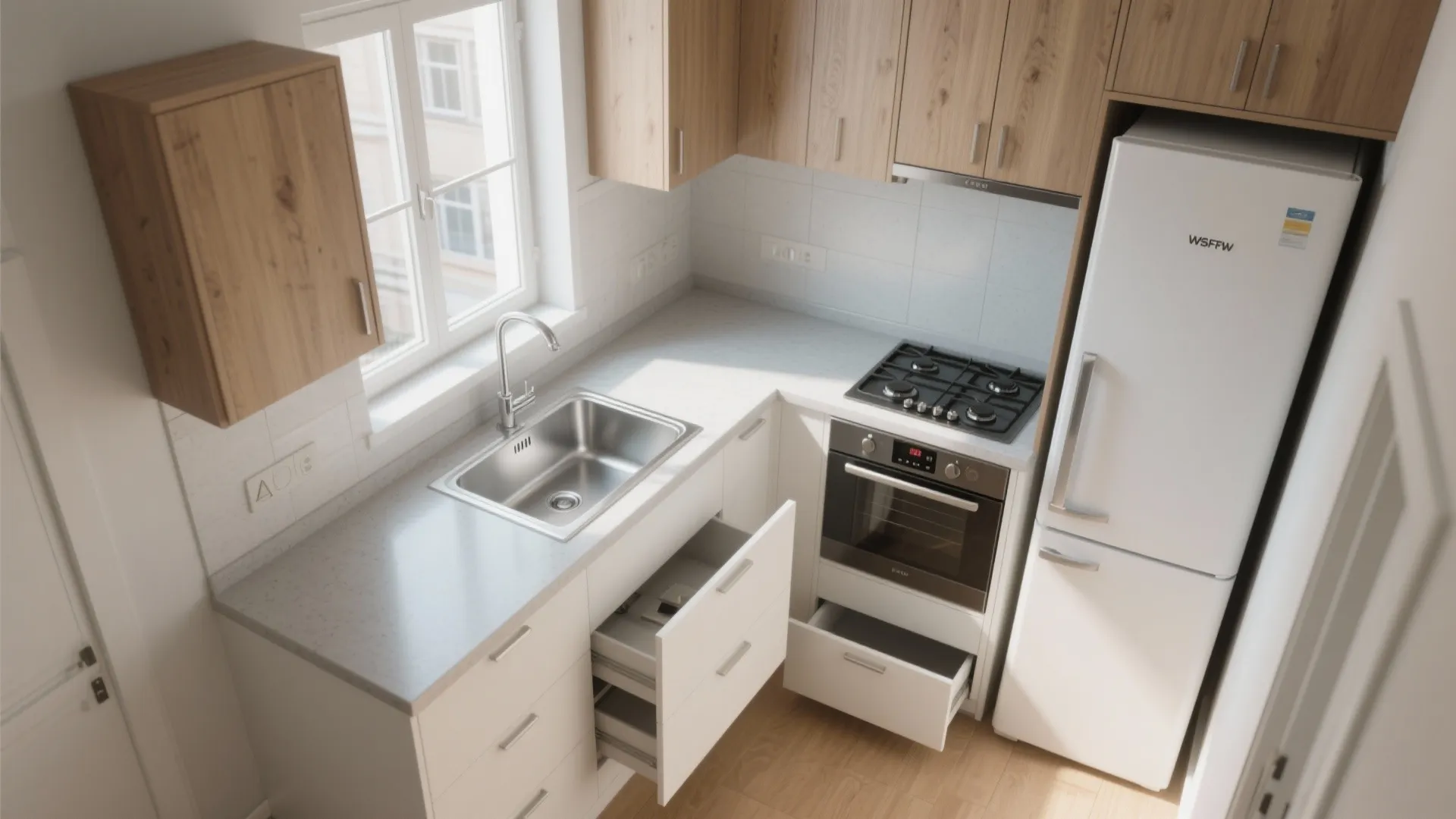 3) L-Shaped Kitchen Layout for Compact 2 BHKs