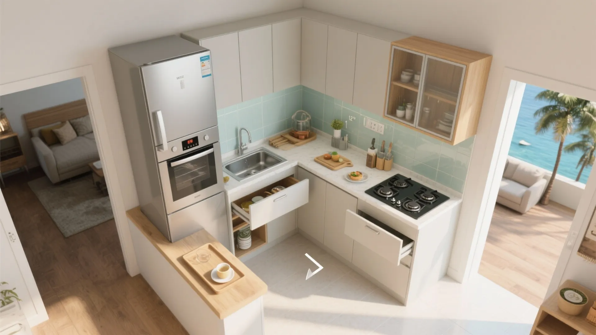 L-Shaped Micro-Kitchen: Zoning That Works in One Bedroom Homes