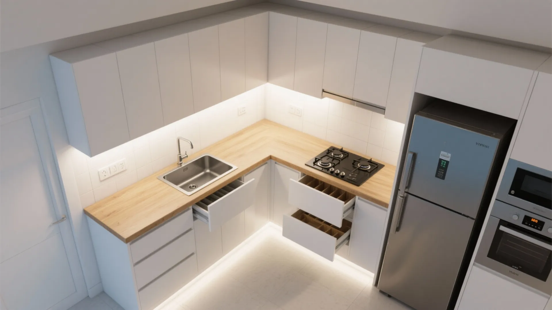 Idea 3: Smart Kitchen Zoning with an L-Shaped Core