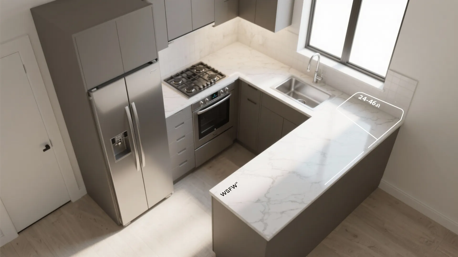 L-Shaped Kitchen That Frees Counter Space