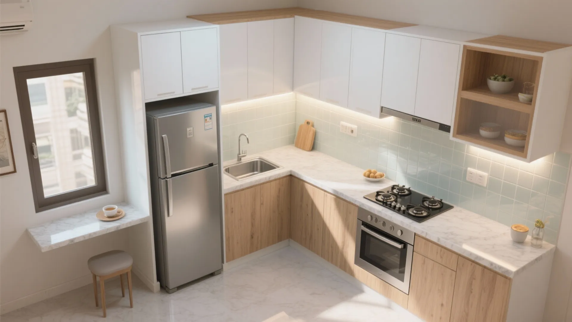 L-shaped kitchen that actually cooks