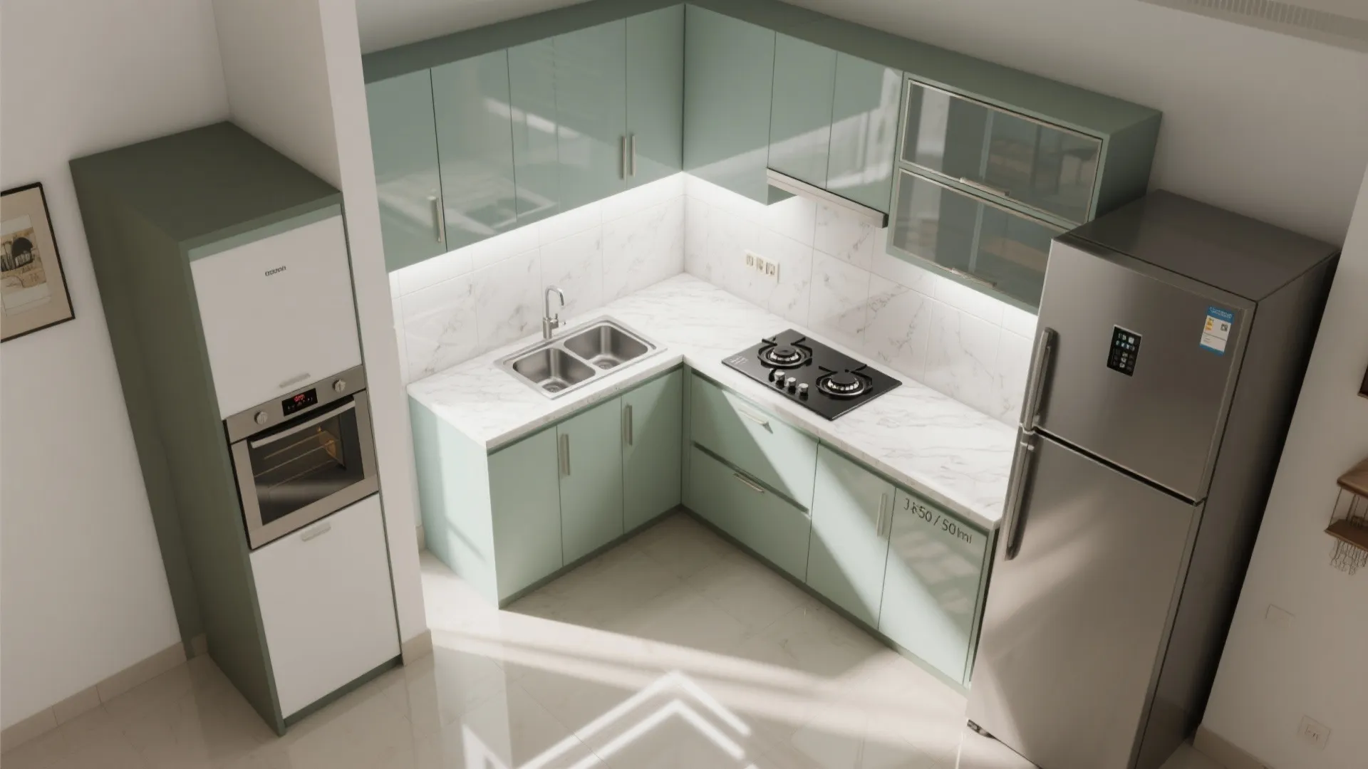 Open L-Shaped Kitchen With Pocket Storage