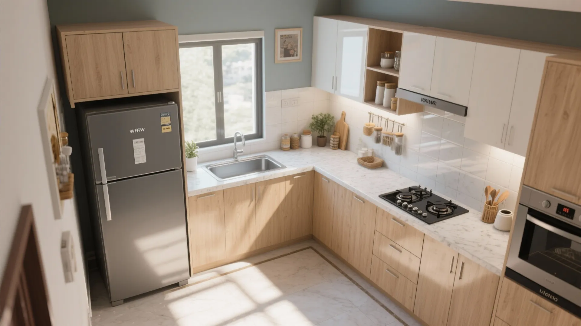 Smart, L-Shaped Kitchen That Works Hard