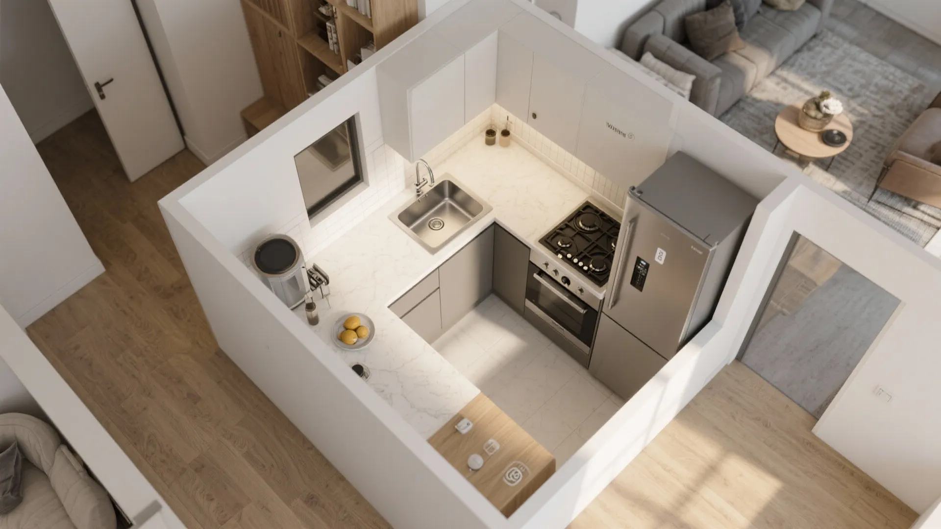 2) The L-Shaped Kitchen That Drives Flow