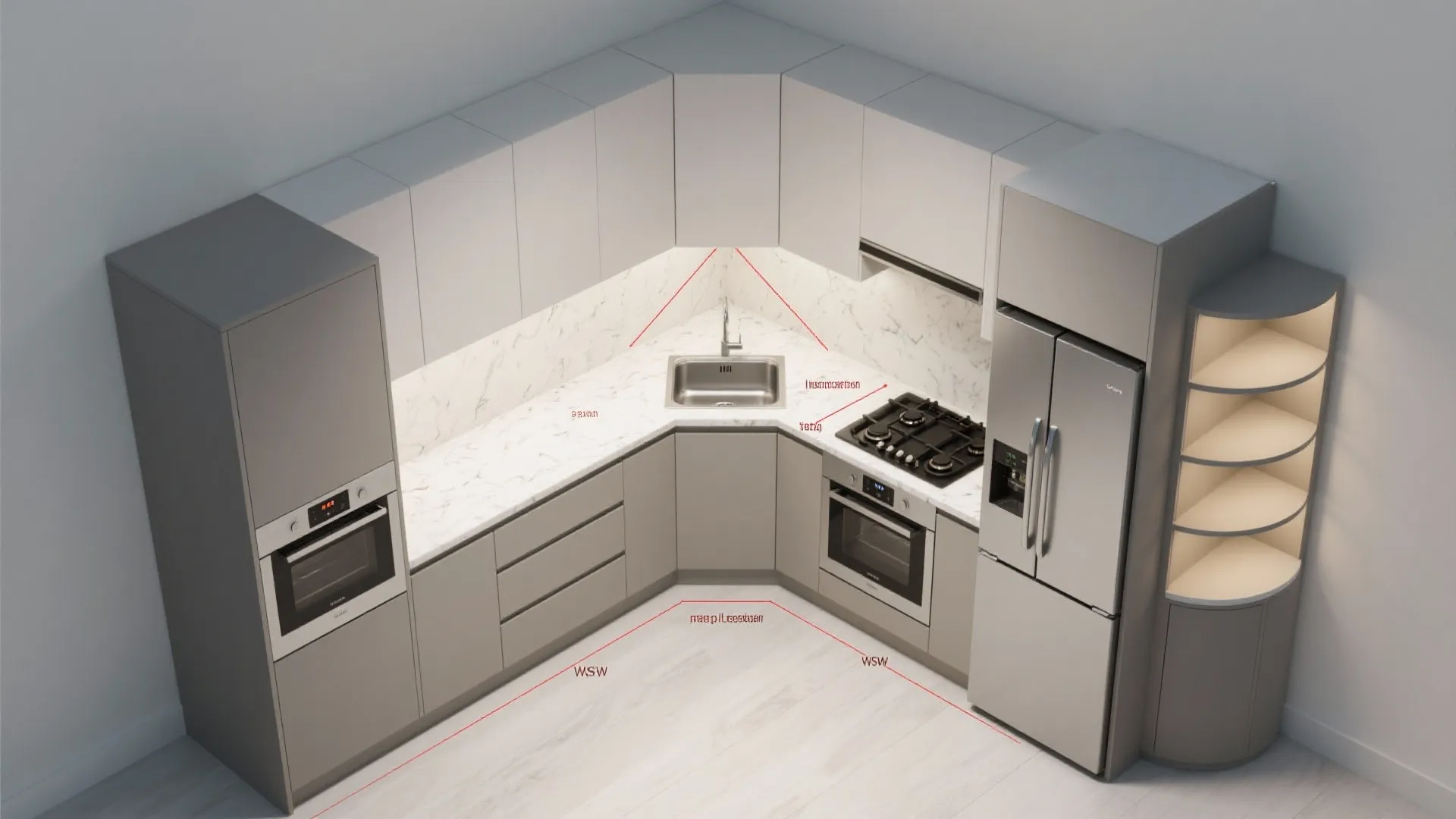 L-shaped kitchen layouts for better workflow
