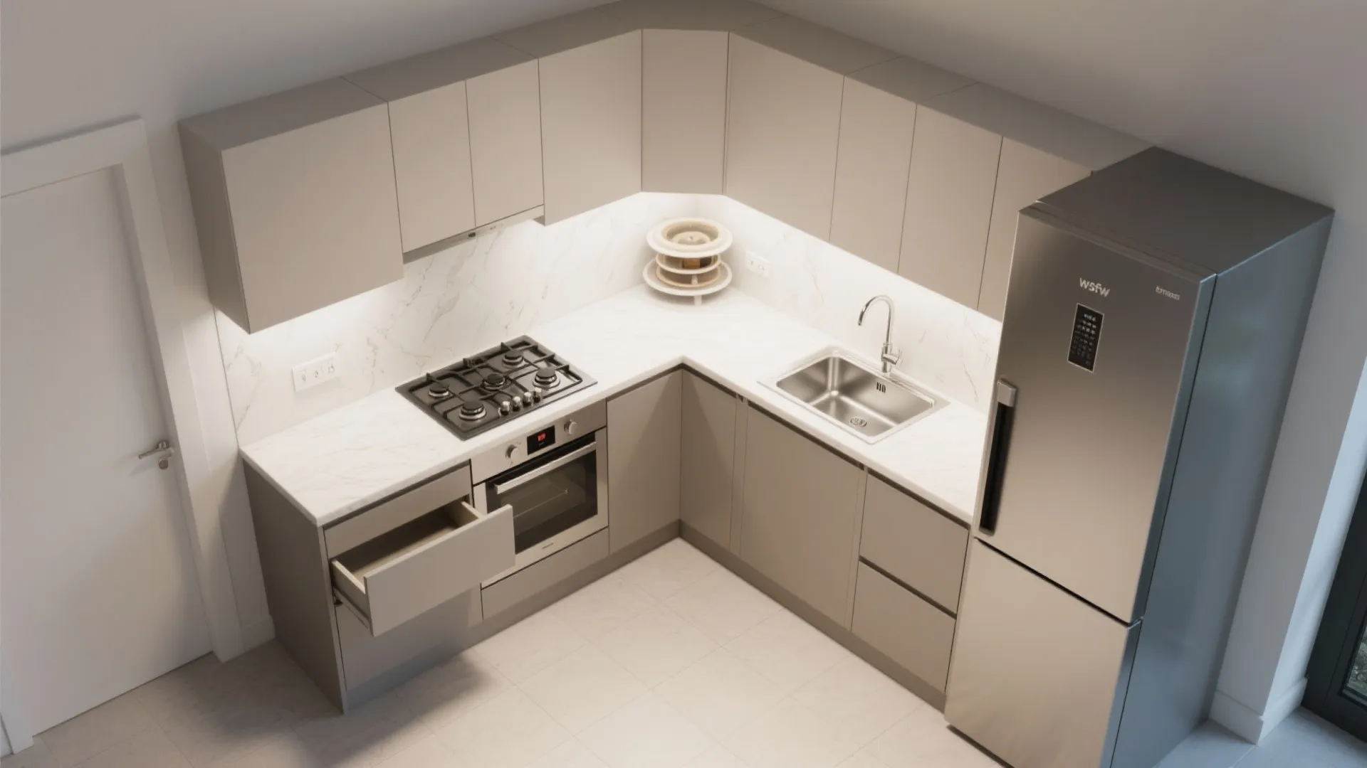 Smart L-shaped kitchen layouts for compact 3 BHKs