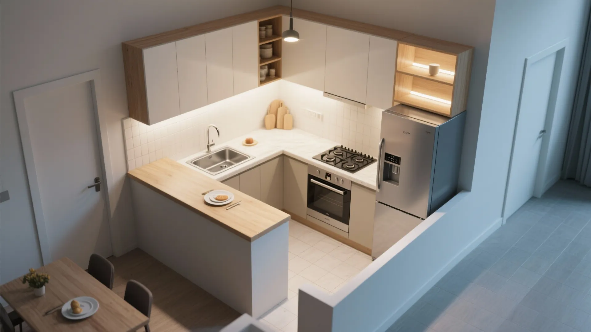 L-Shaped Kitchen to Unlock Counter Space