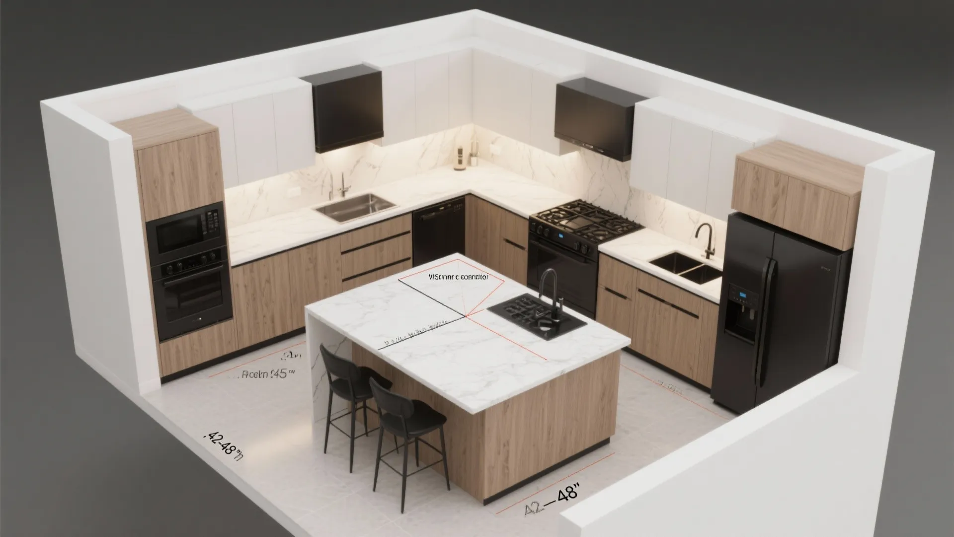 A flexible L-shaped kitchen with an entertainer’s island