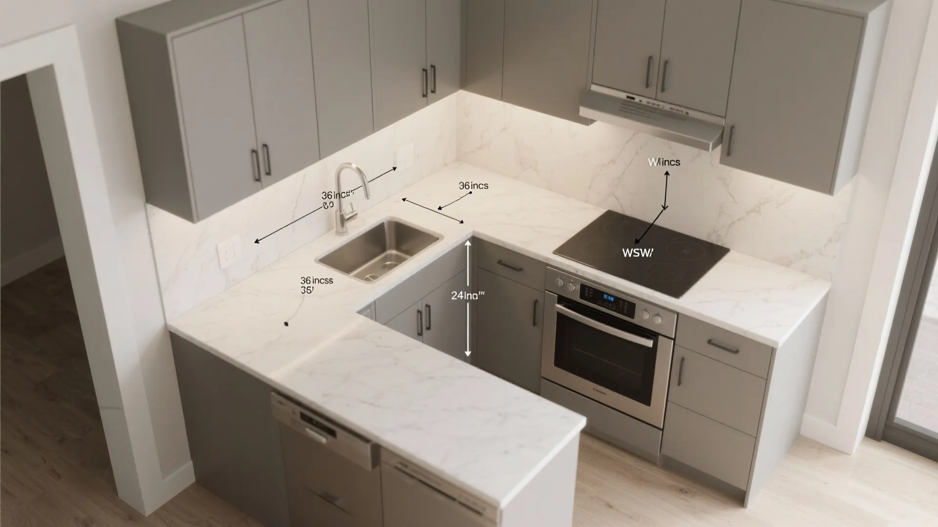 L-shaped kitchen that unlocks more prep space