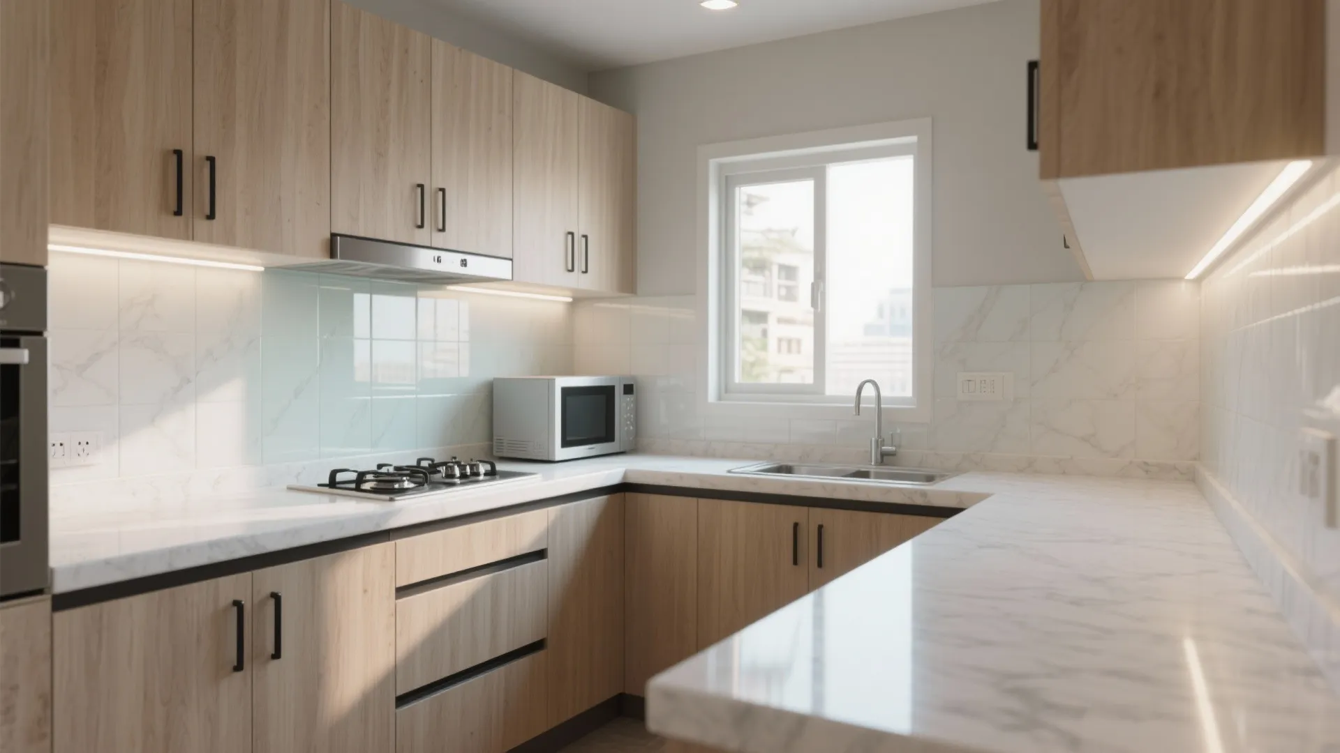 L-shaped small kitchen that actually cooks