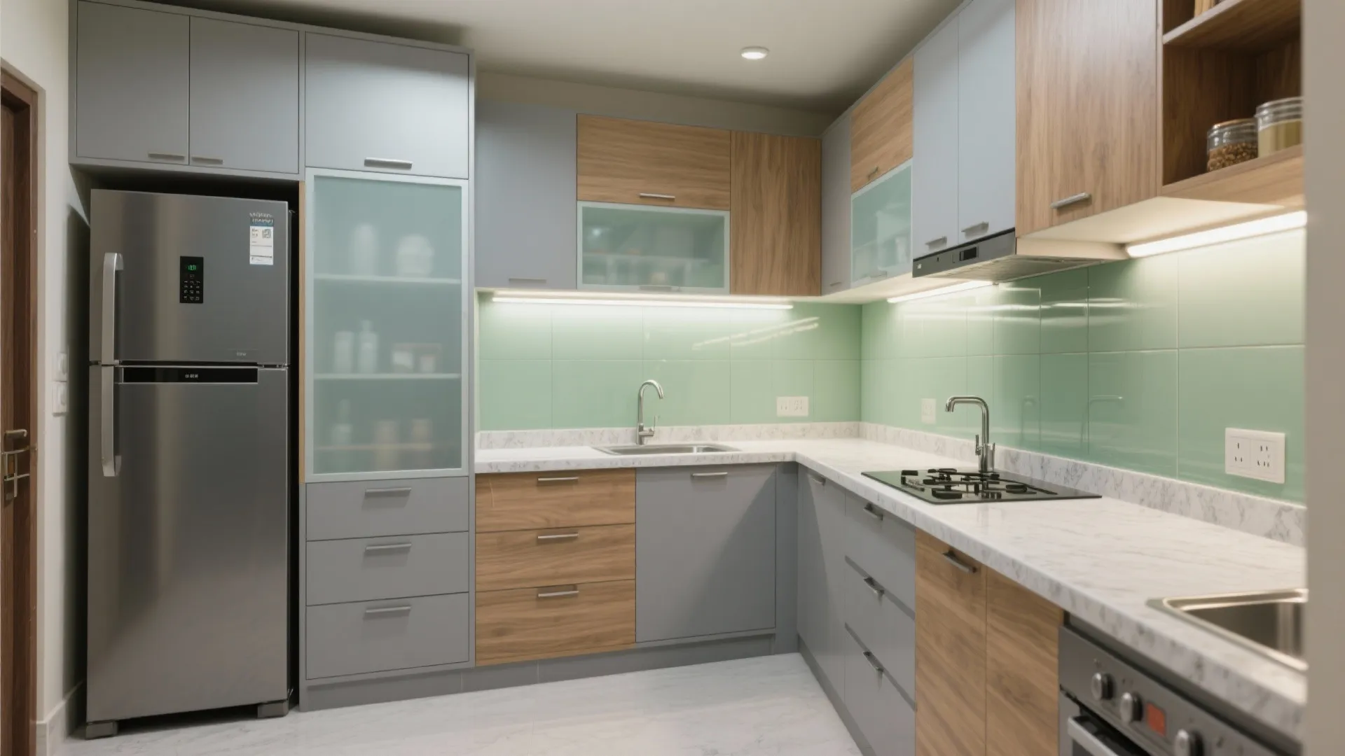 L-shaped small kitchen that works hard