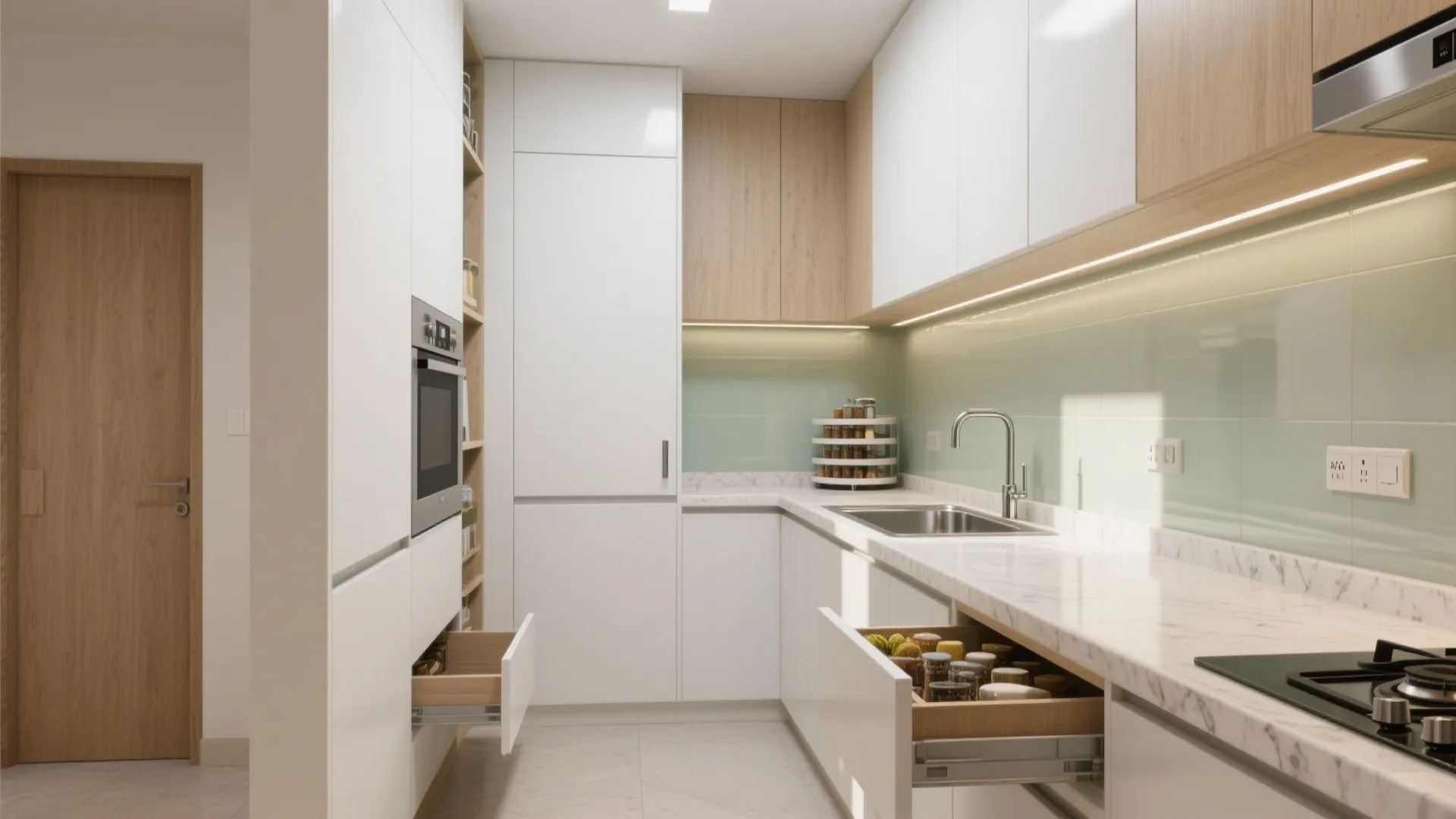L-shaped kitchen planning that earns every inch
