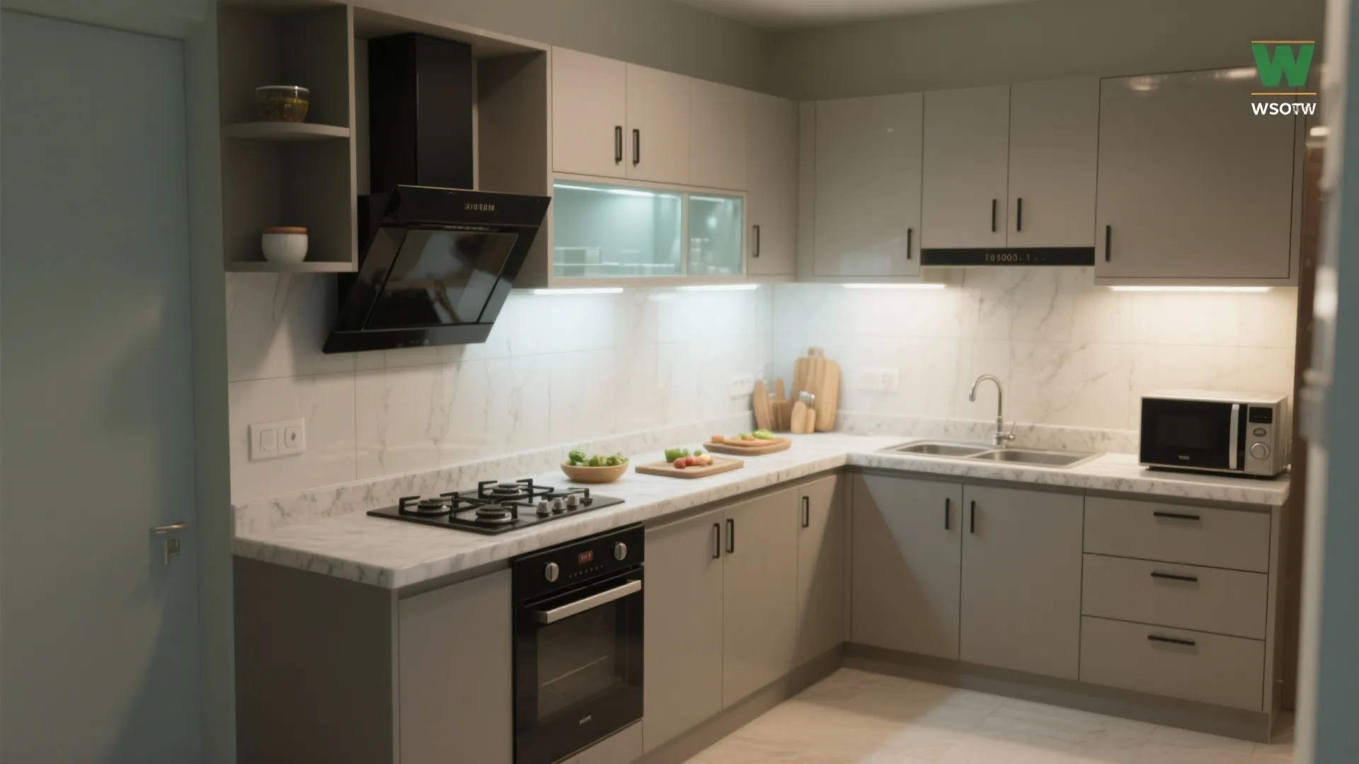 1) The Hardworking L-Shaped Kitchen