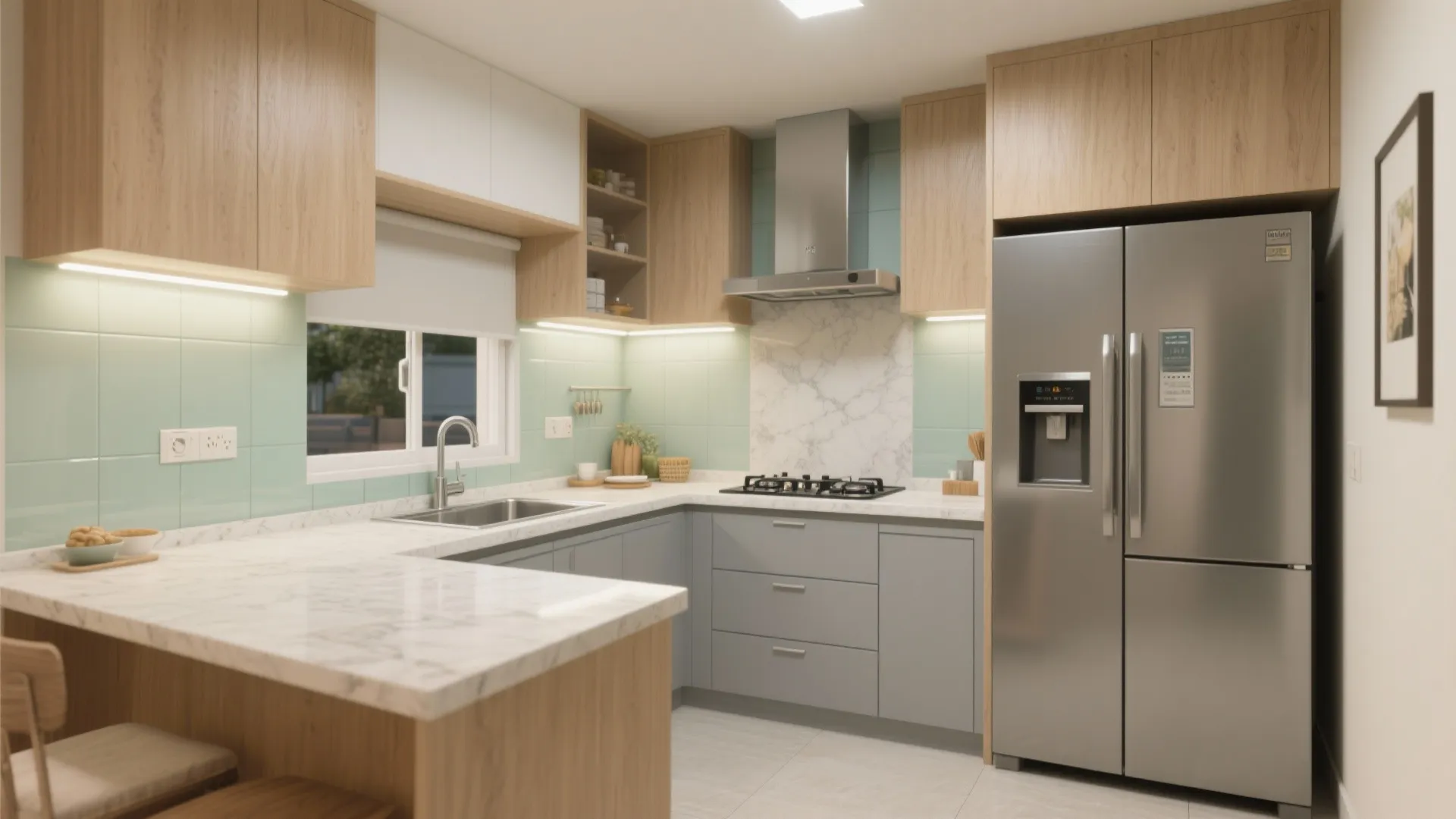 L-shaped Small Kitchen Layout