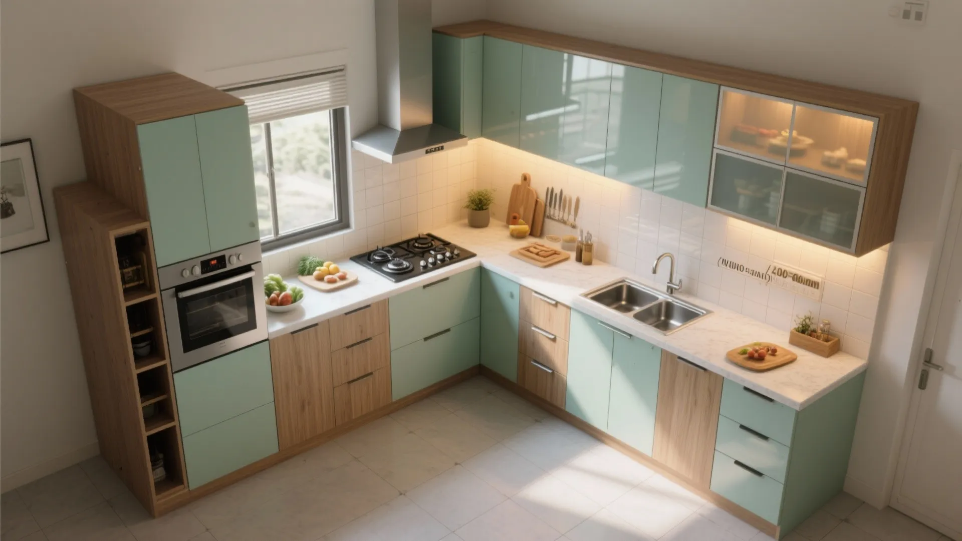 3) L-shaped kitchen and the 3-zone workflow