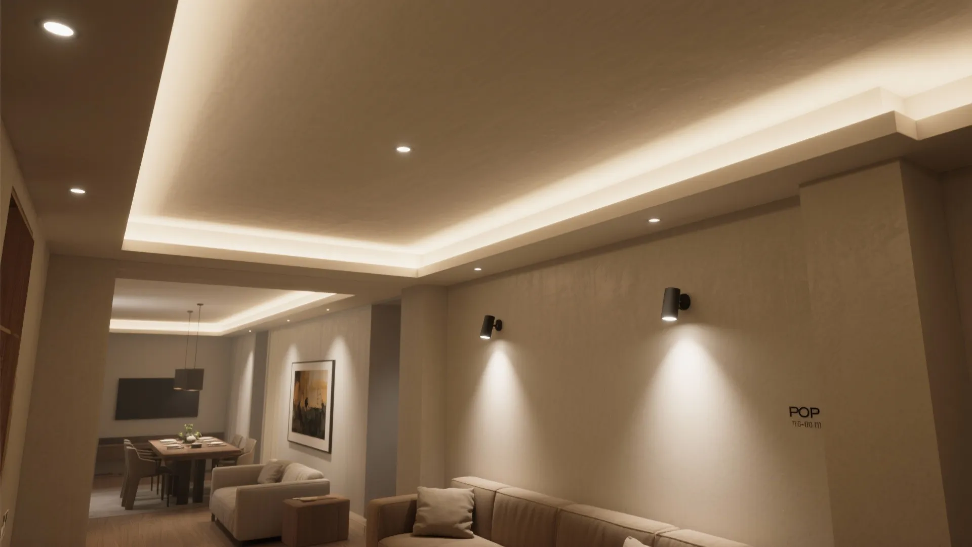 Layered light: POP trays, coves, and spot integration