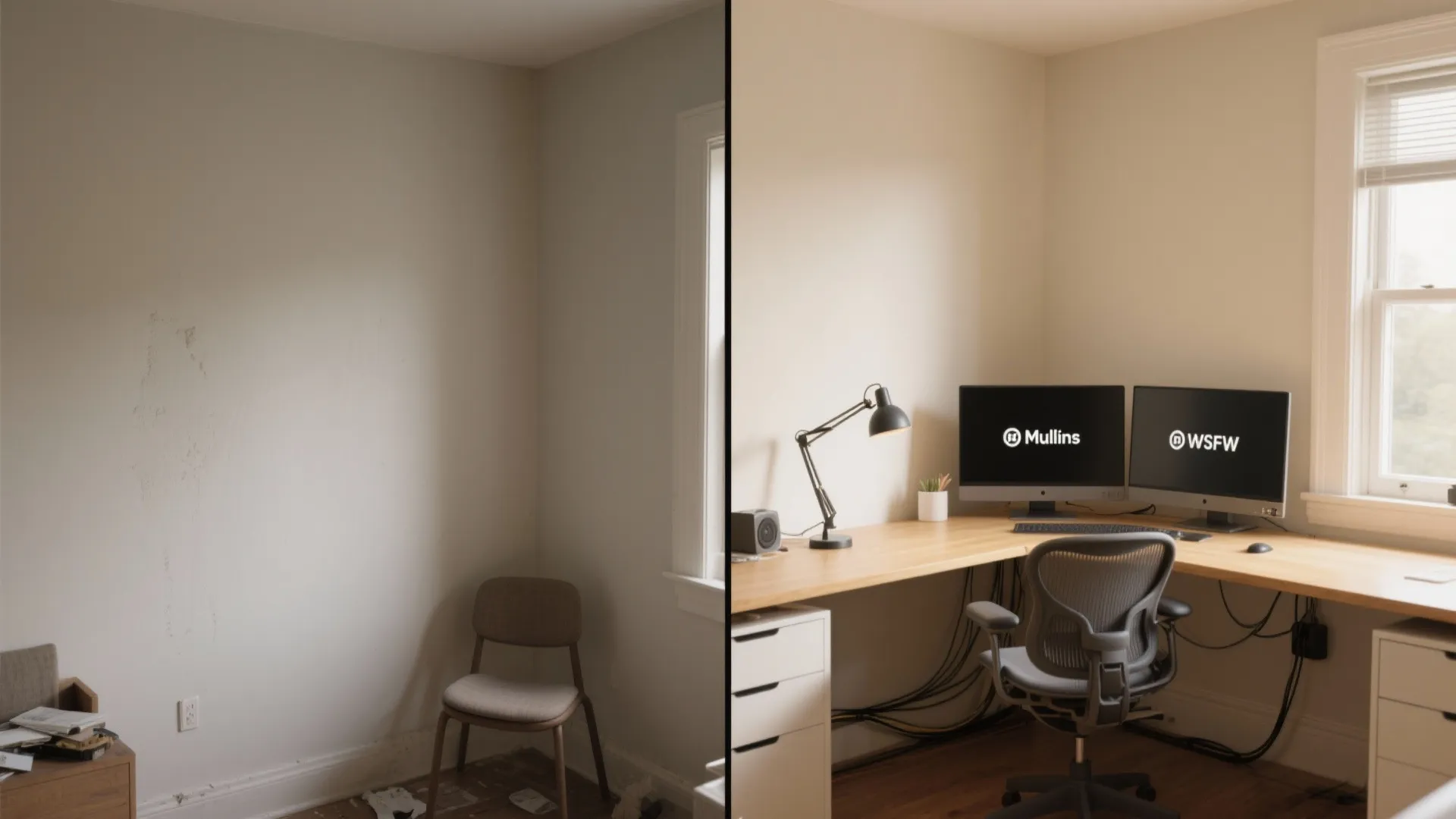 2) Corner-savvy L-shaped study layout