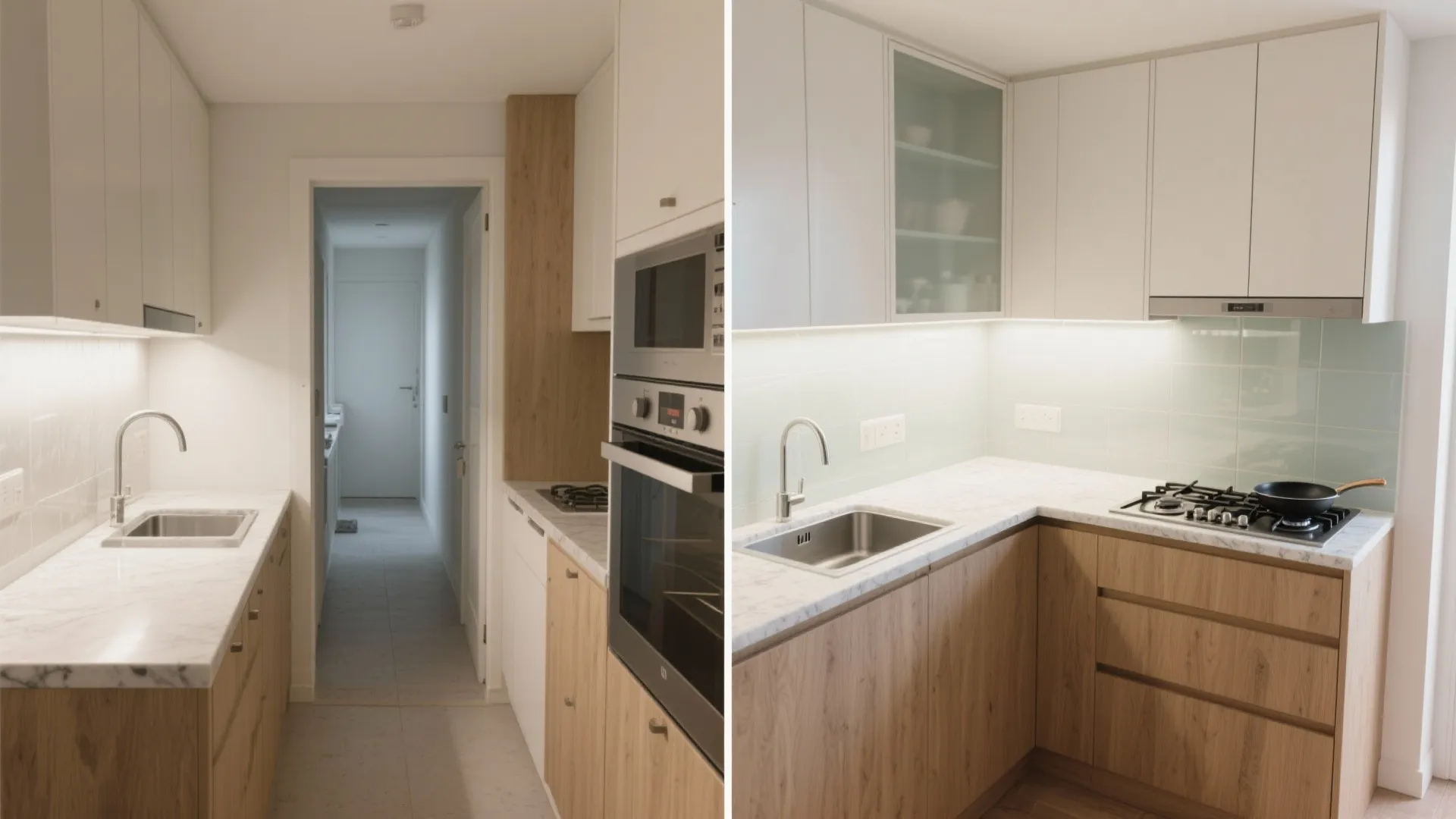 Smart L-shaped layout to unlock counter space