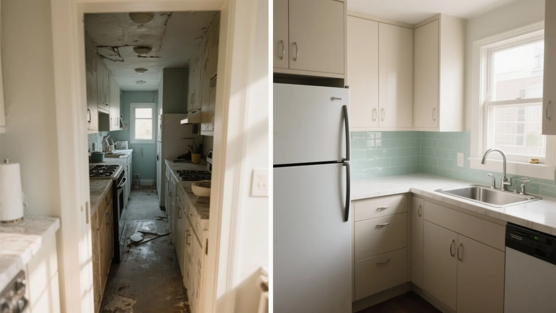 Compact L-shape that respects the work triangle