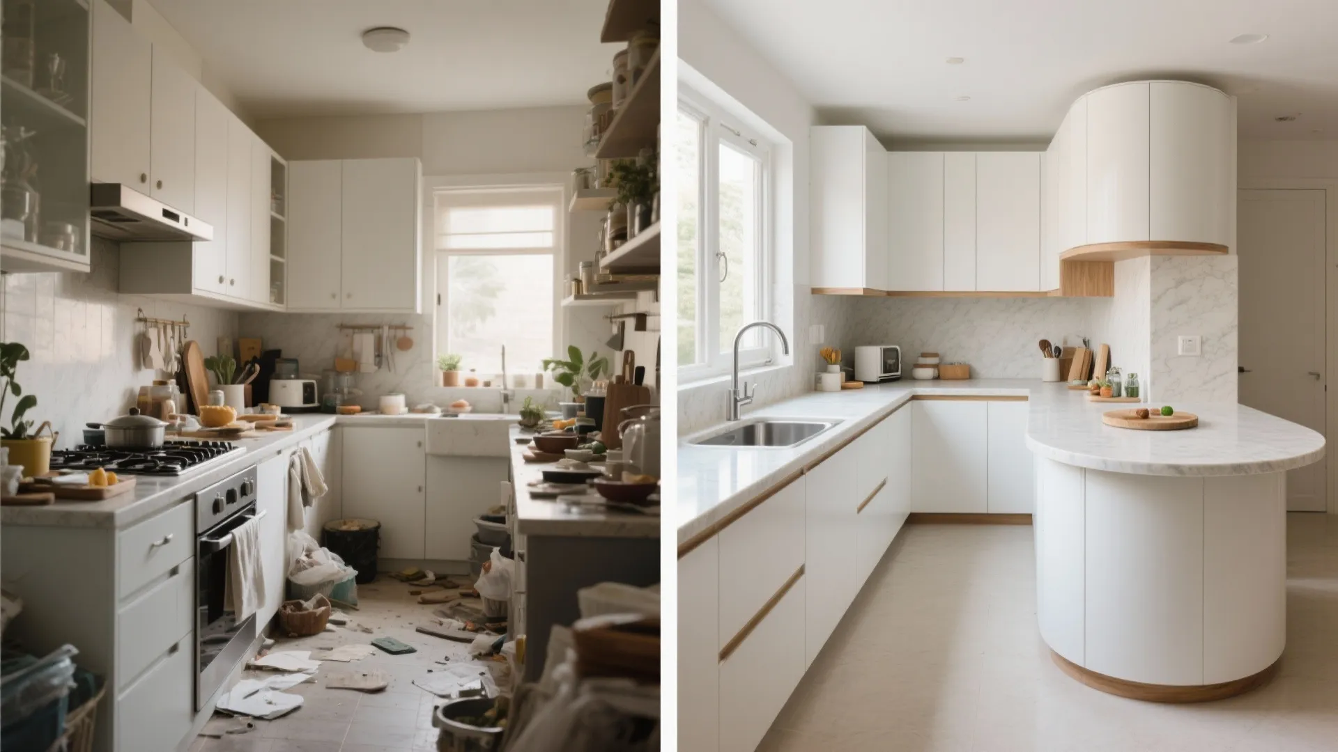 L-shaped layout for workflow sanity