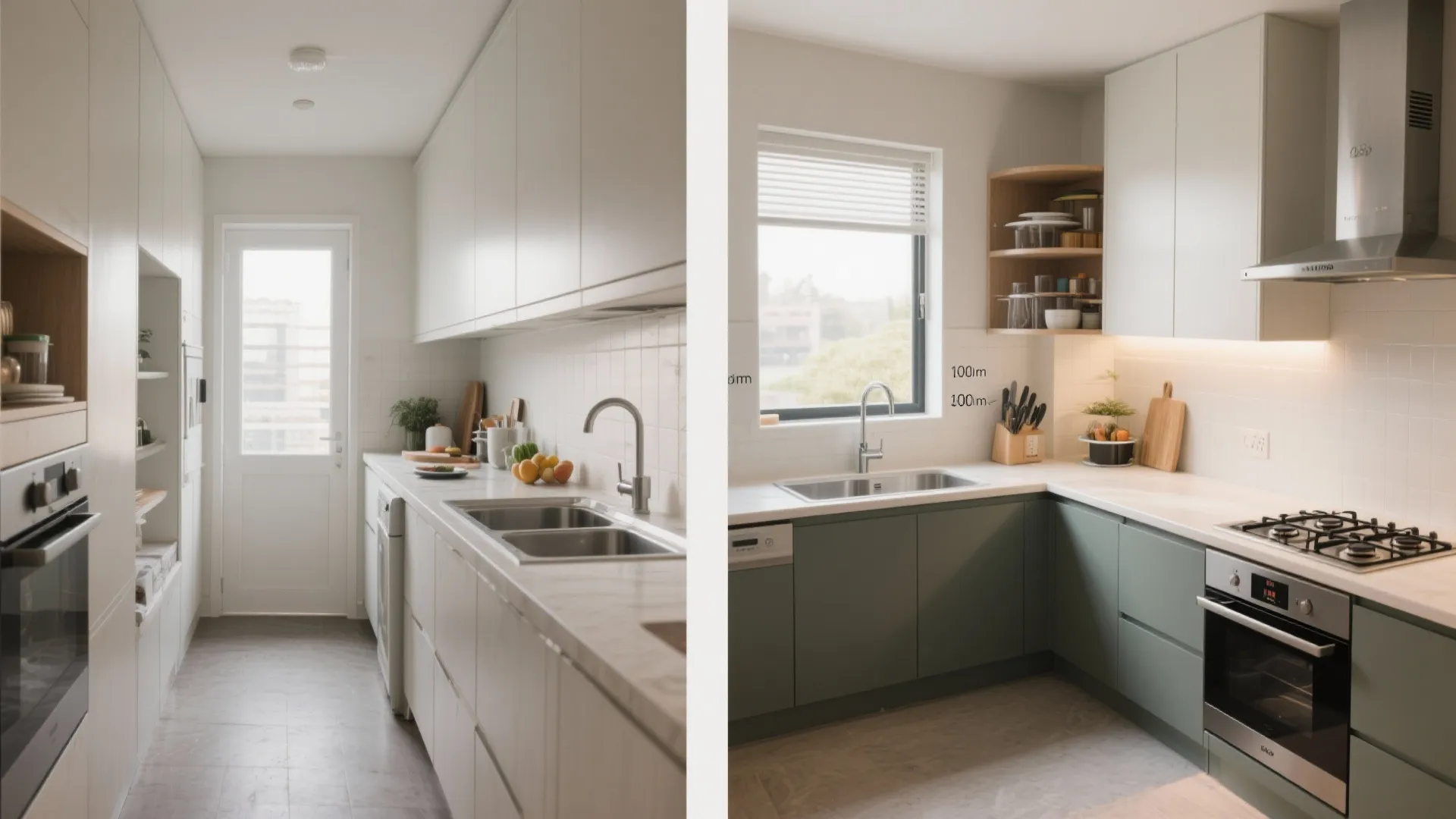 L-shaped kitchen layout to unlock counter space