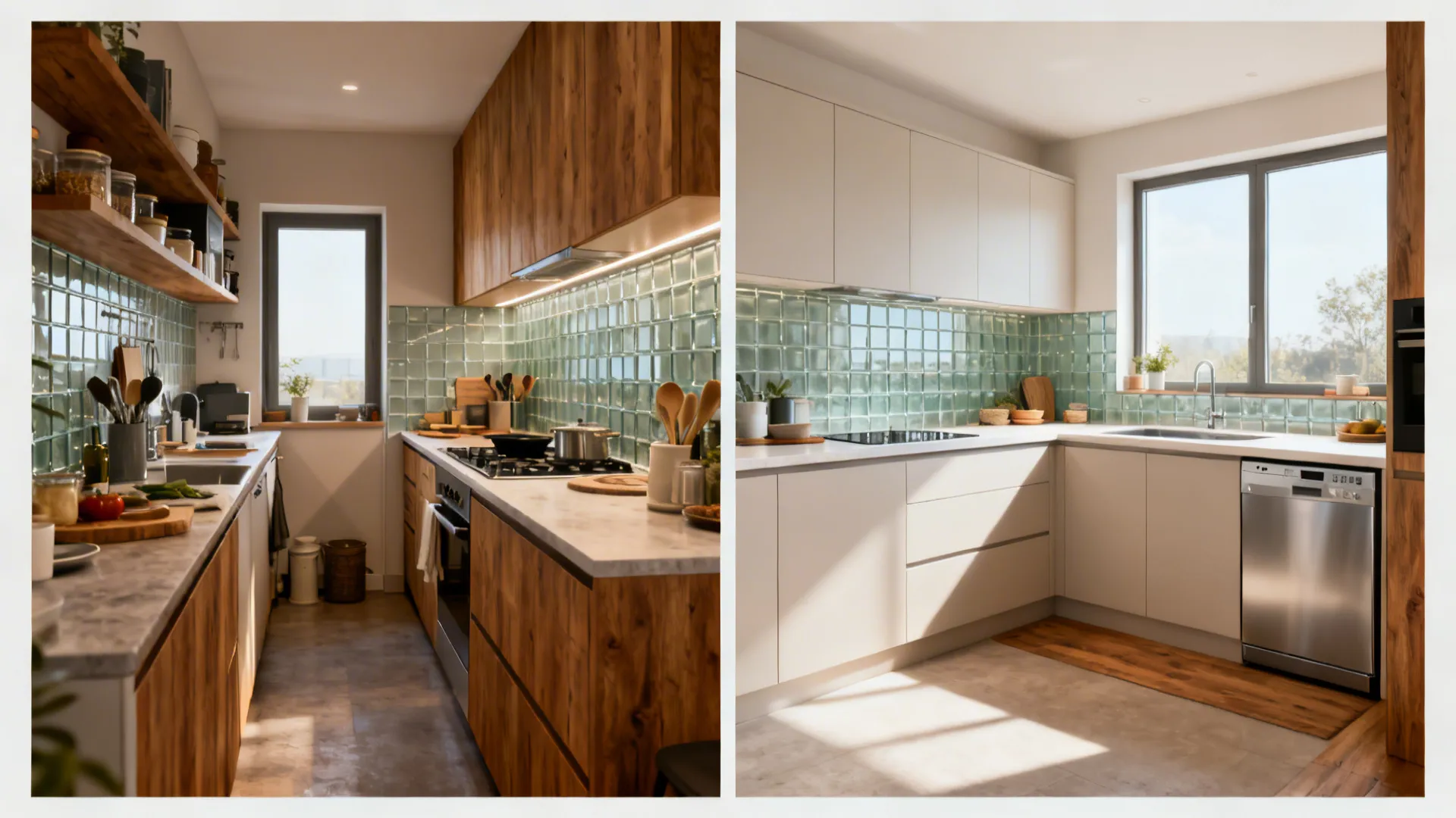 L-shaped micro-layout with optimized work triangle