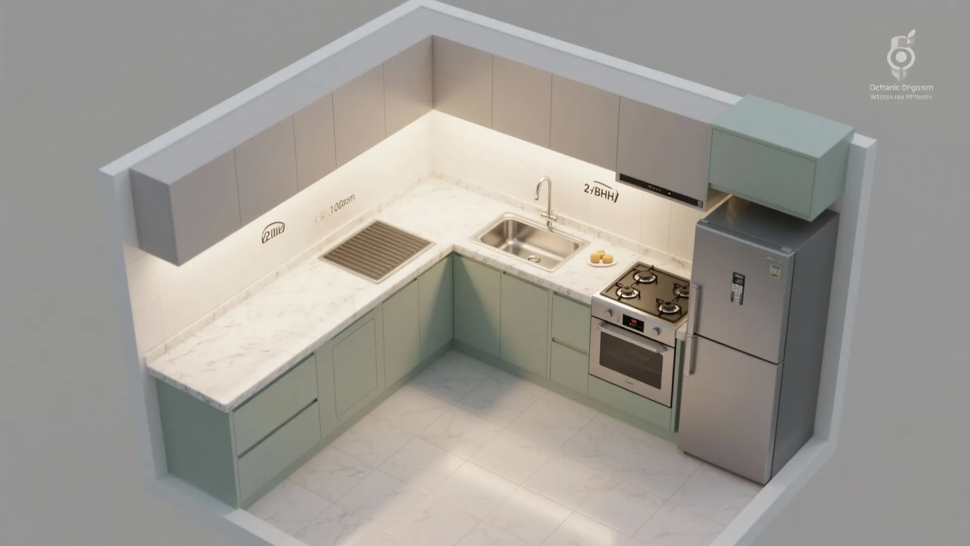 L-Shaped Kitchen Layout to Maximize Counter Space