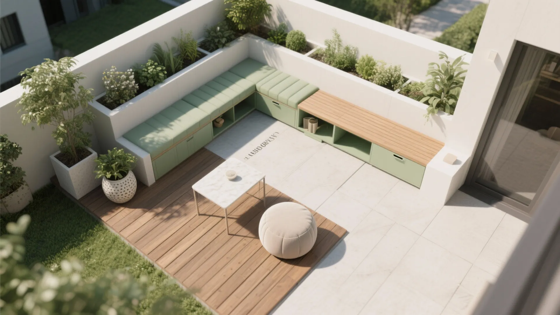 L-Shaped Small Terrace Layout