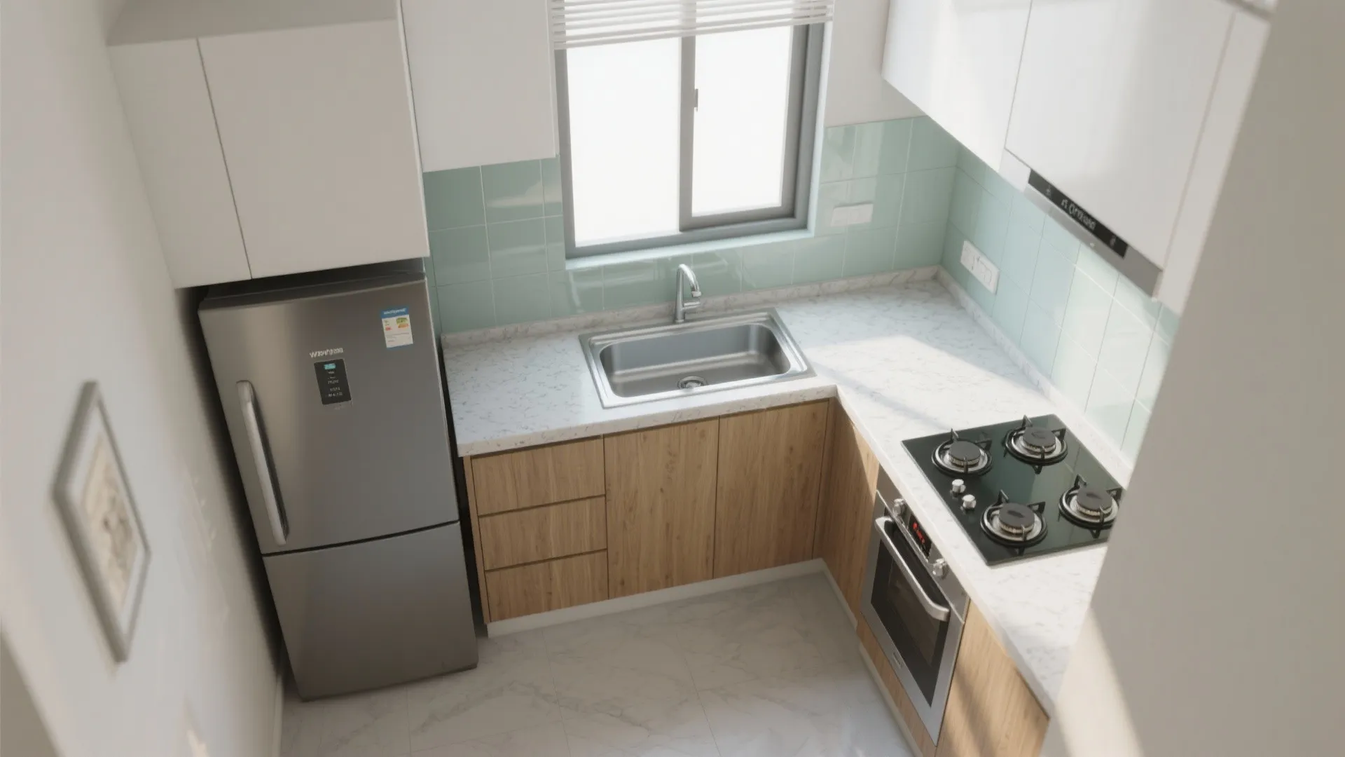 L-Shaped Small Kitchen Layout