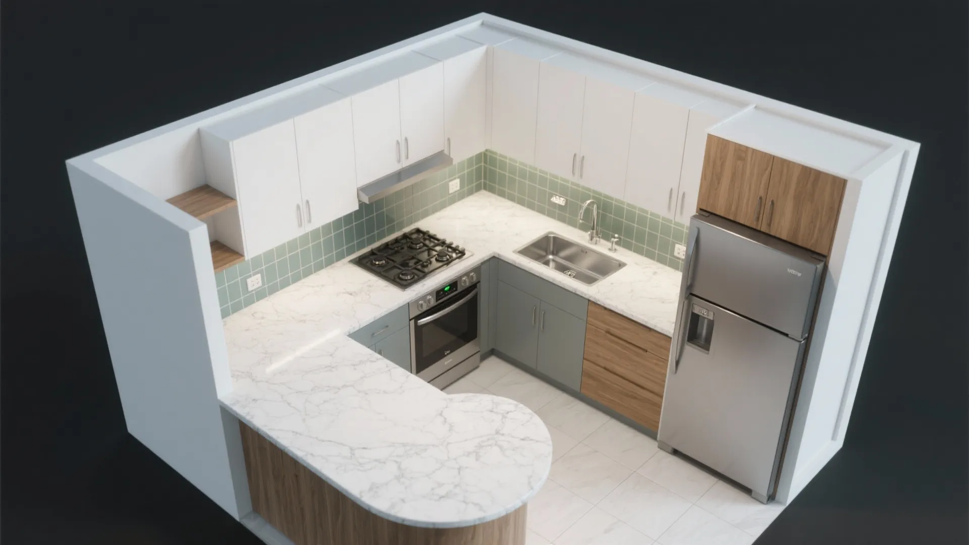 L-Shaped Small Kitchen Layout, Smarter Flow