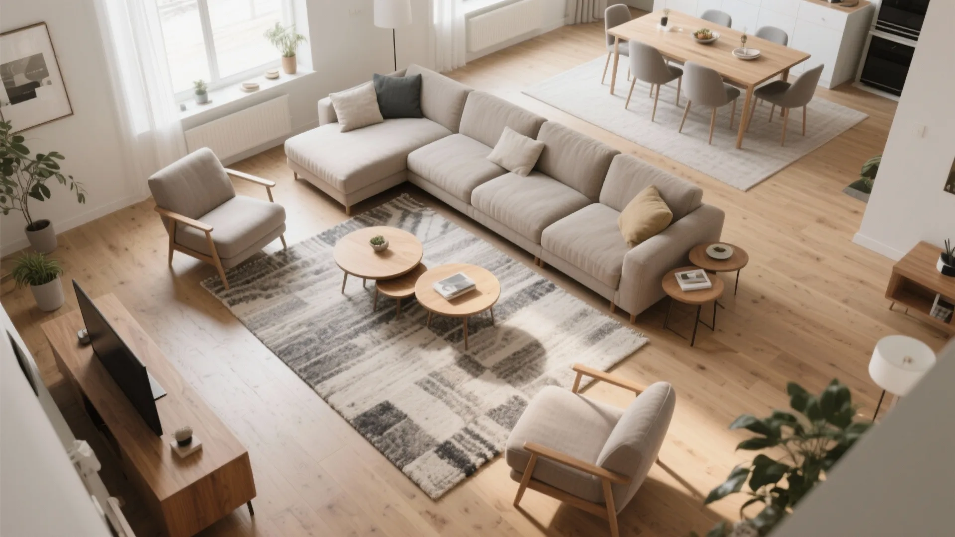 L-Shaped Seating and Versatile Layout