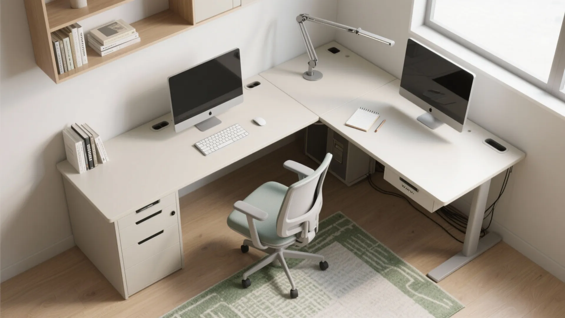 L-Shaped Small Study Layout