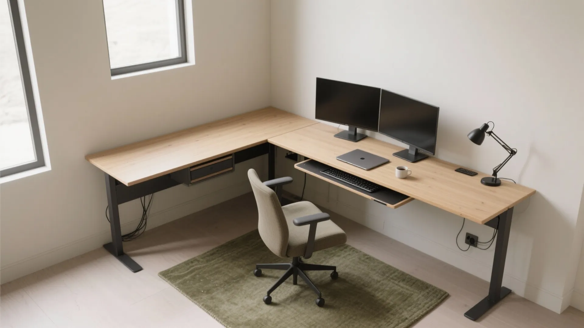 L-Shaped Small Study Layout