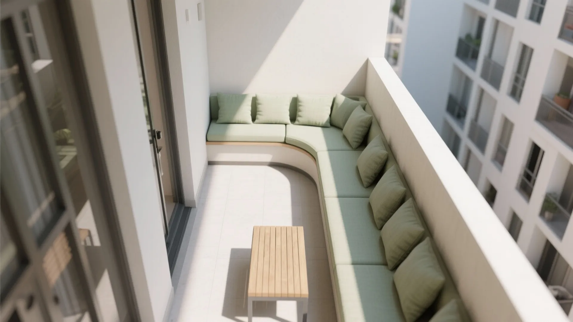 L-Shaped Corner Lounge for More Usable Surface