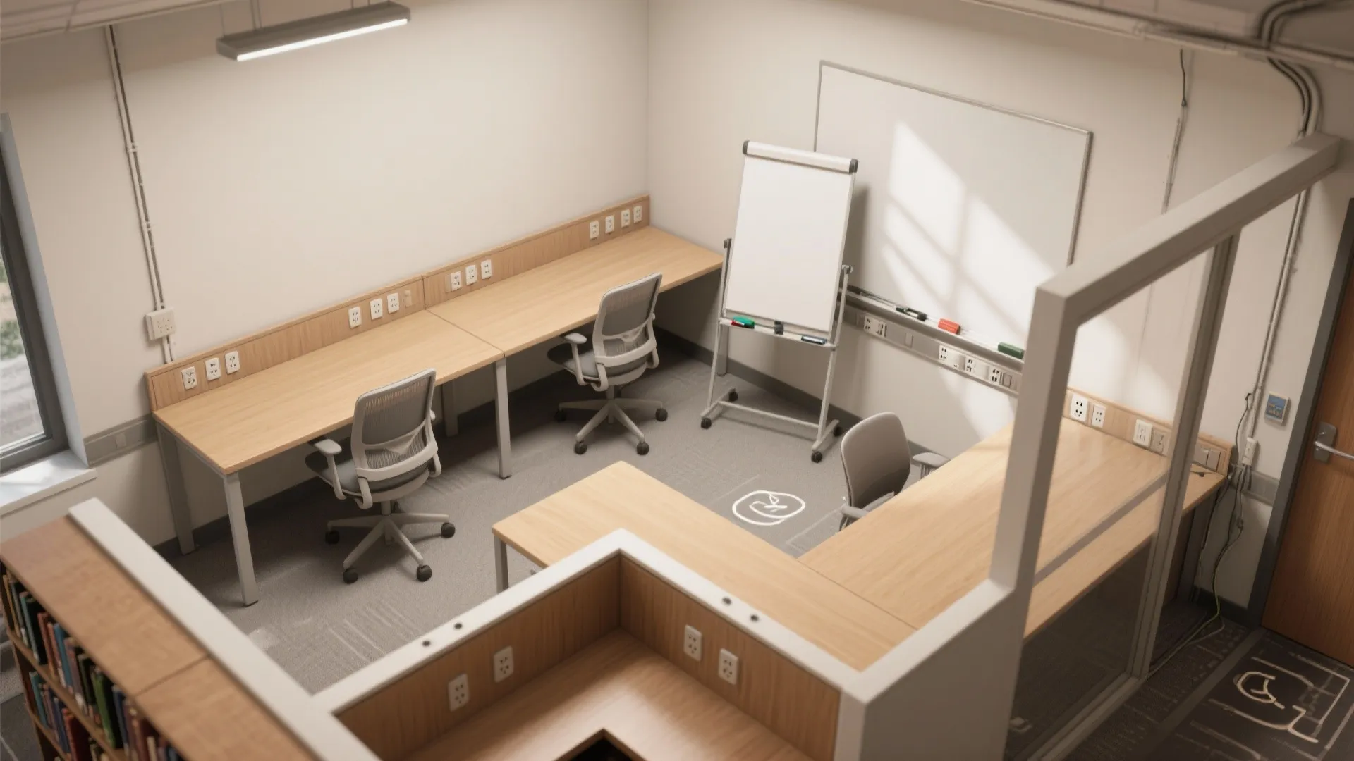 L-shaped micro-layouts for shared focus