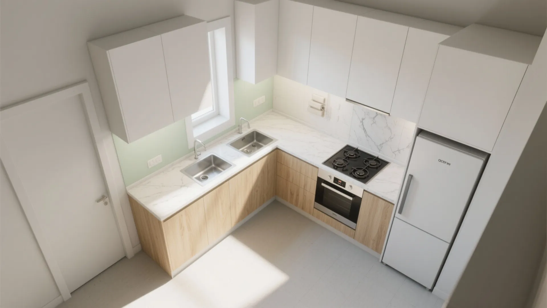 L-Shaped Small Kitchen Layouts with More Landing Space