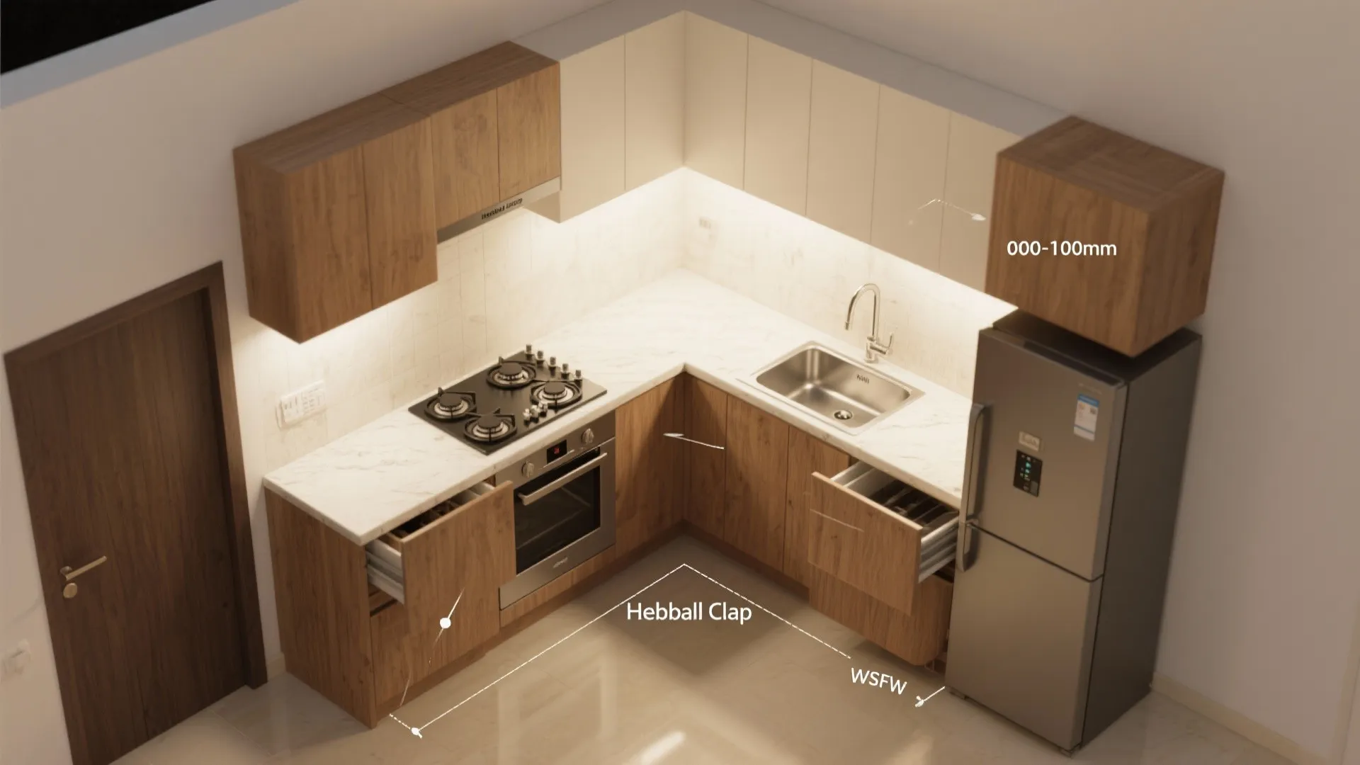 L-Shaped Small Kitchen Layout