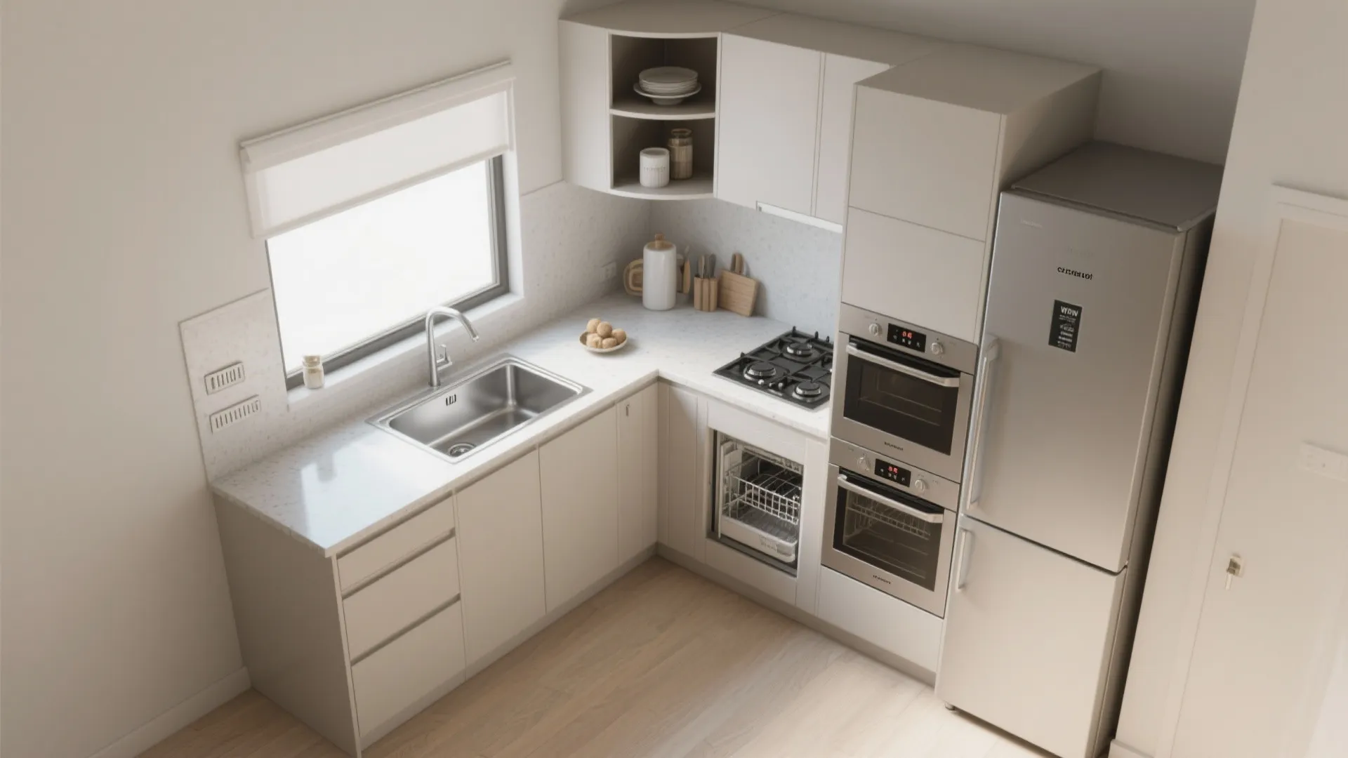 L-Shaped Layout to Free Up Surfaces