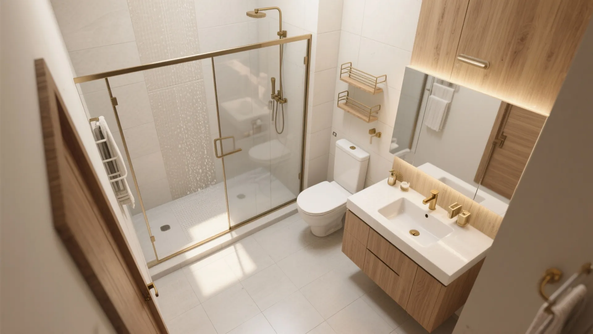 Compact L-Shaped Layouts in Small Indian Bathrooms