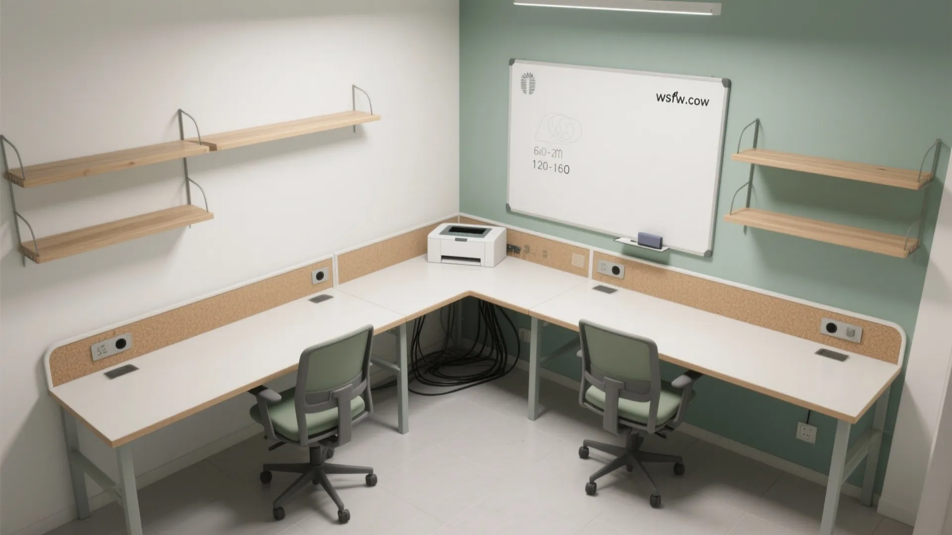 L-shaped layouts in compact study rooms
