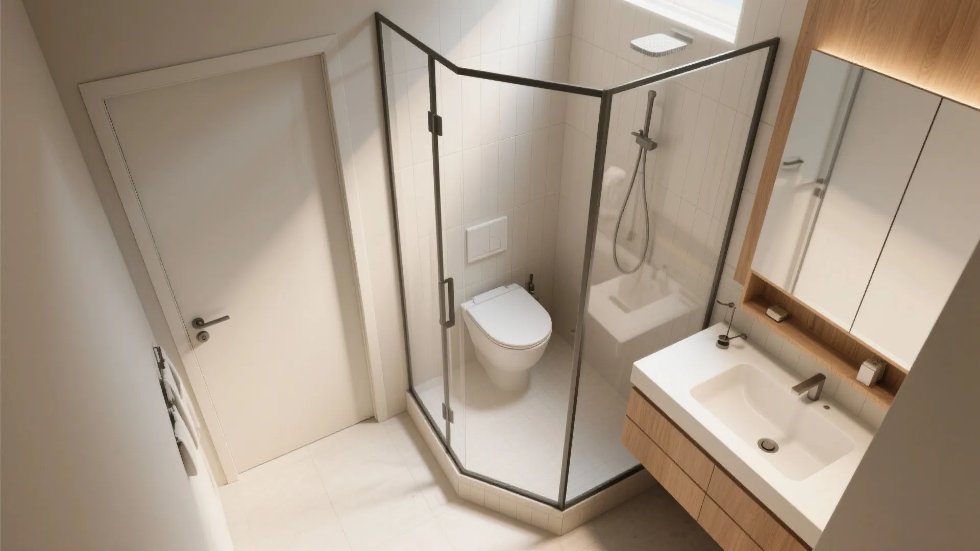 L-Shaped Layout that Respects Door Swings