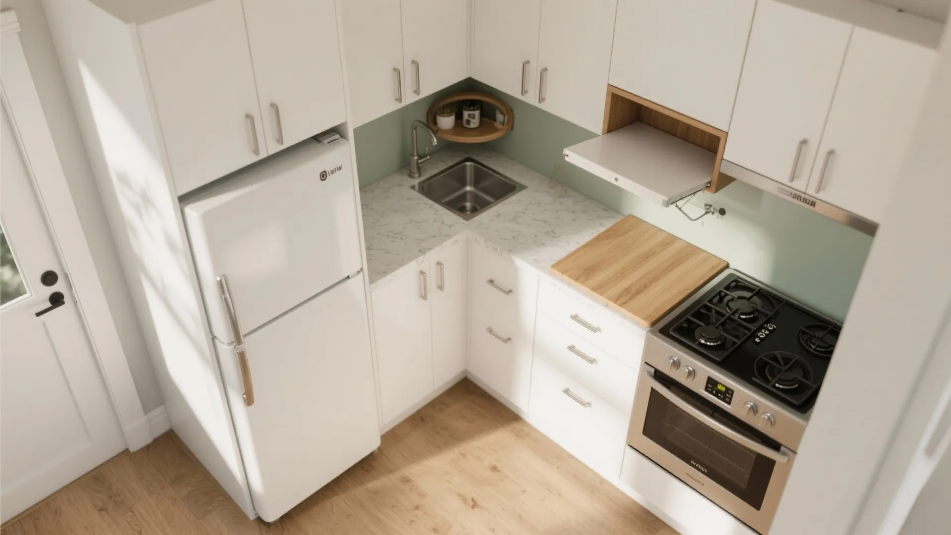 L-Shaped Layout For Tiny Kitchens