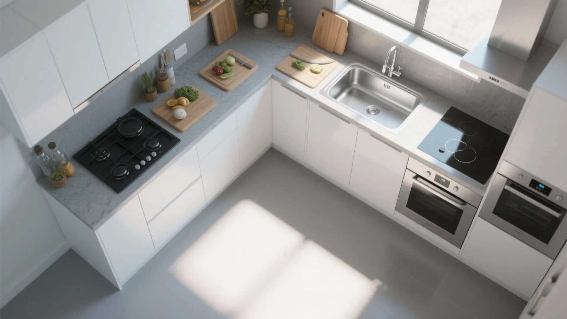 L-Shaped Layout for Small Kitchens