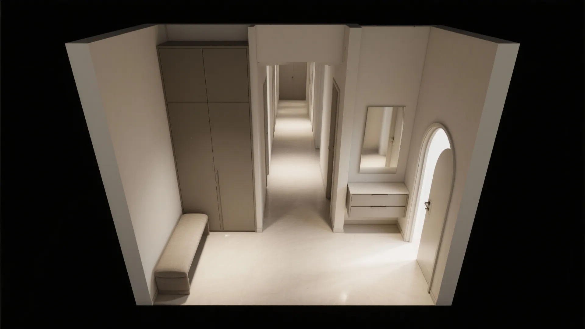 L-Shaped Entry Bench + Cupboard Combo