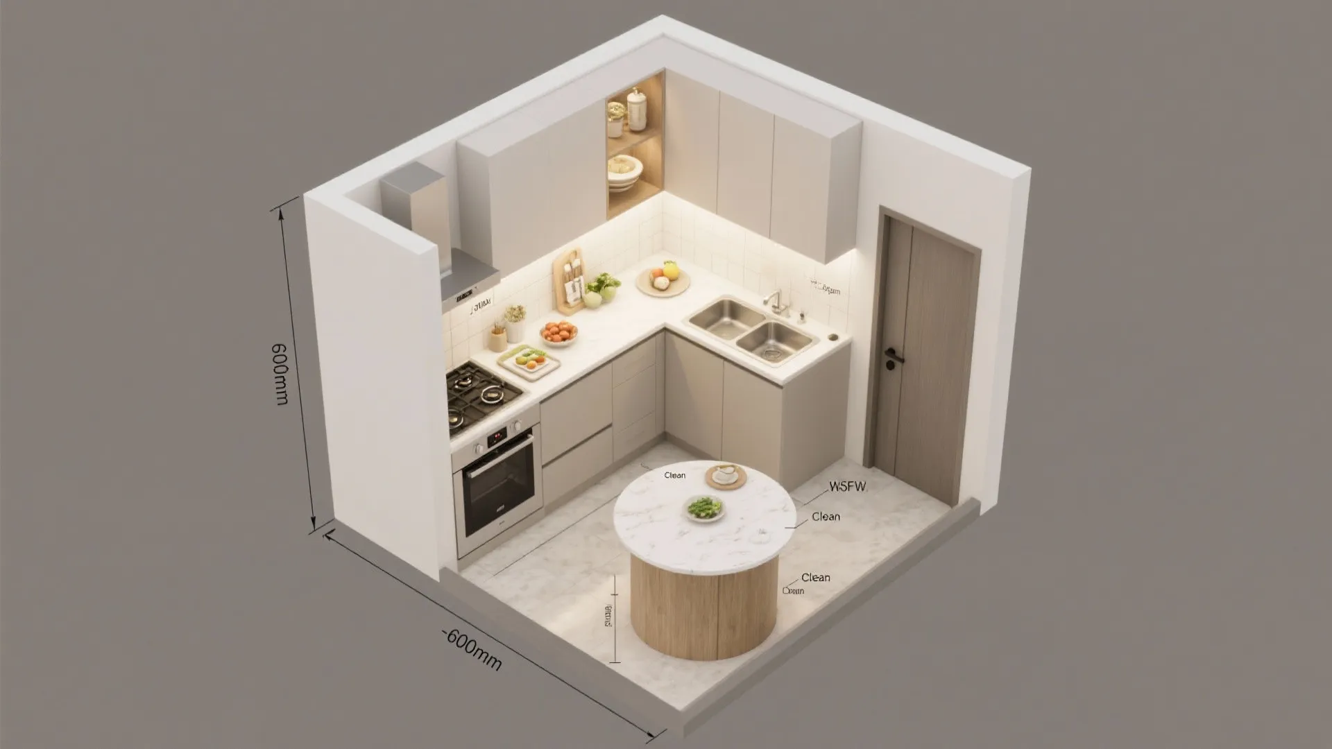 L-Shaped Layout to Free Counter Space