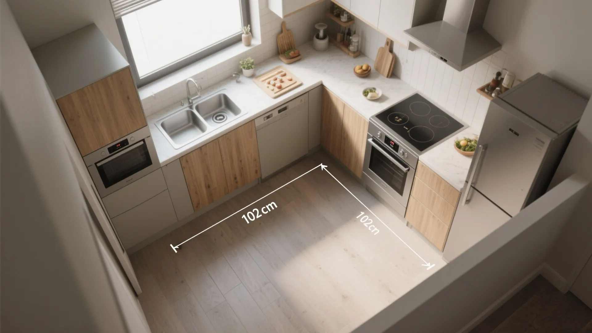L-shaped micro-layouts that add prep space