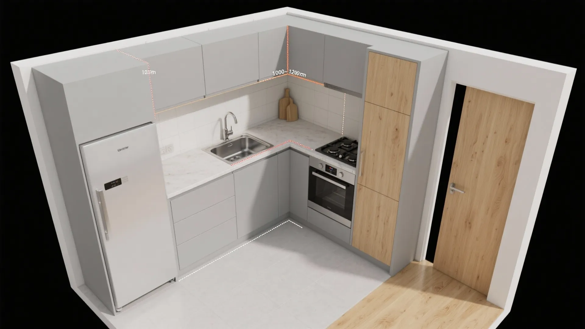 L-Shaped Layout That Maximizes Counters