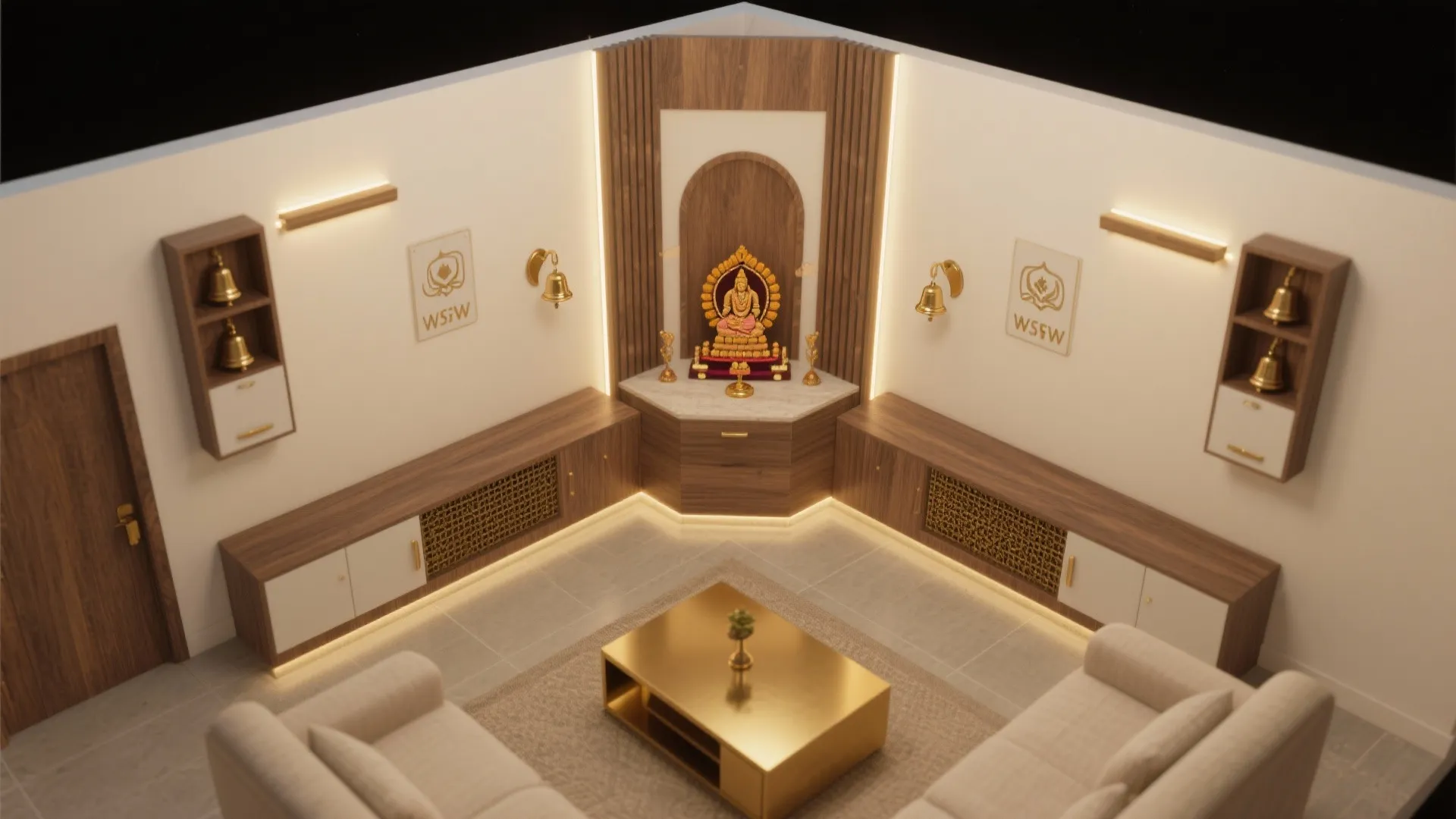 L-shaped Corner Temple to Maximize Circulation