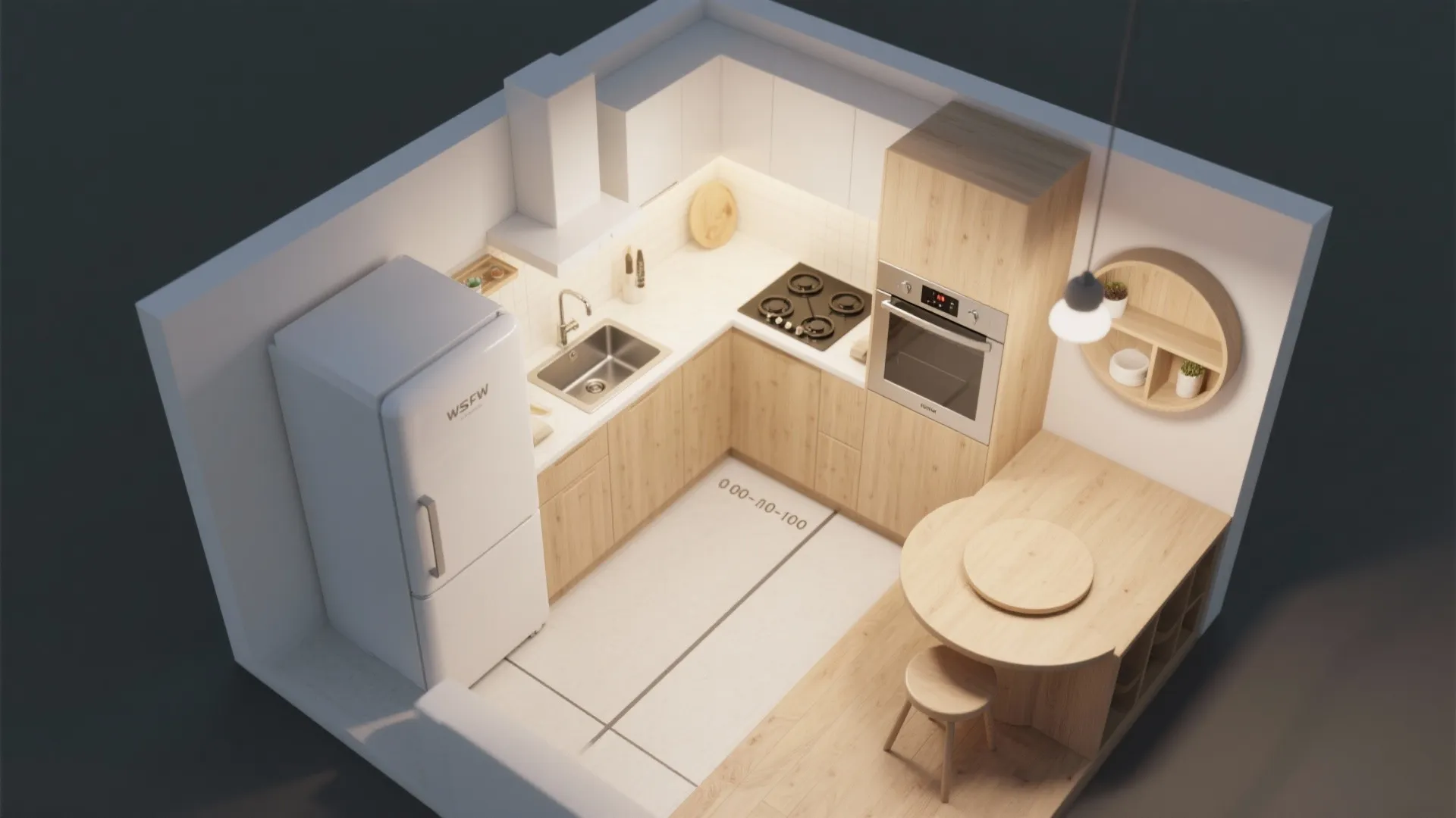 L-Shaped Layout That Frees Up Counter Space