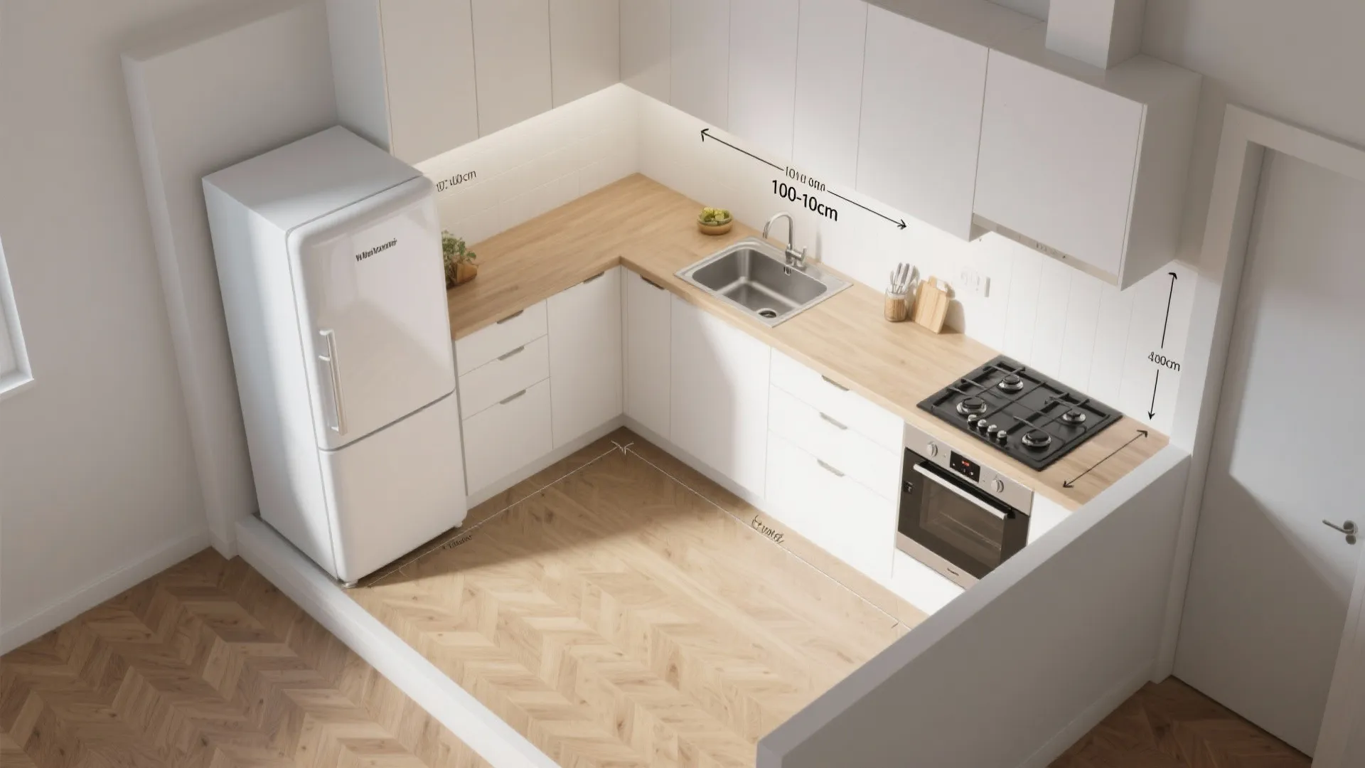 L-Shaped Small Kitchen Layout